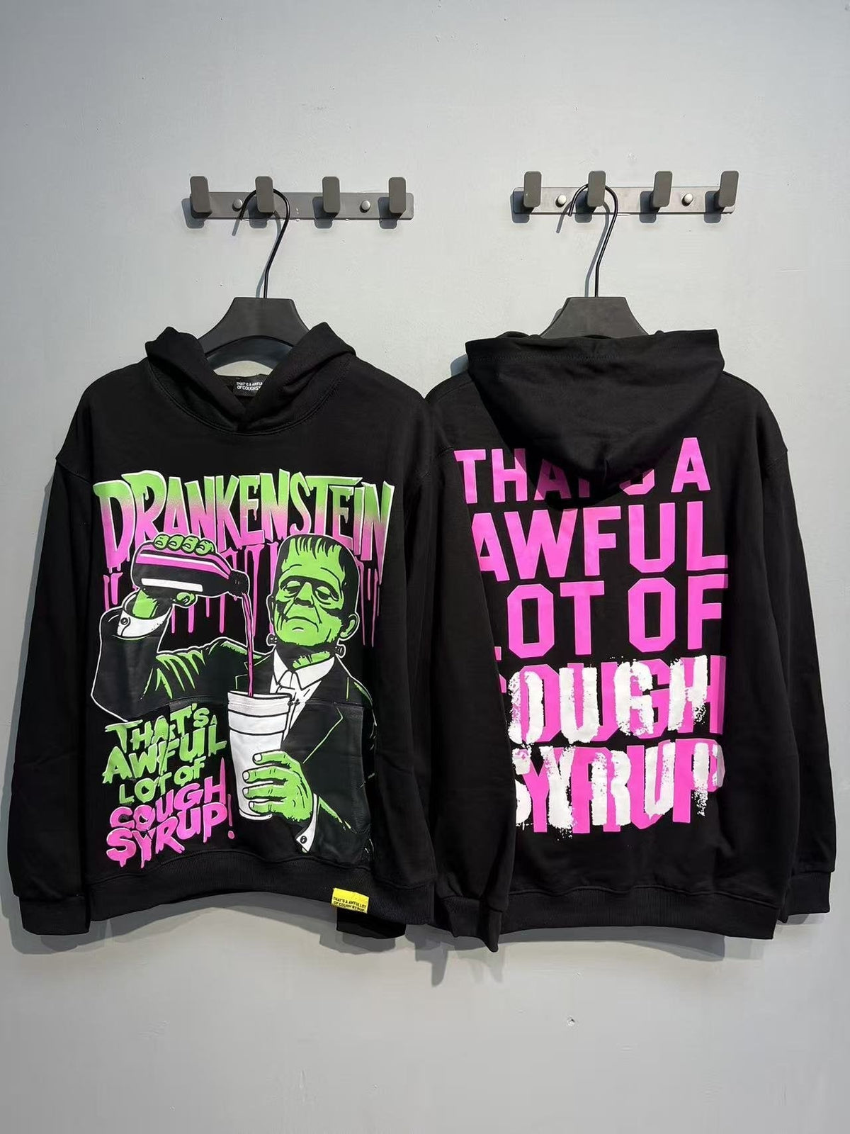 THAT'S A AWFUL LOT OF COUGH SYRUP Frankenstein Graphic Hoodie ¡ª context