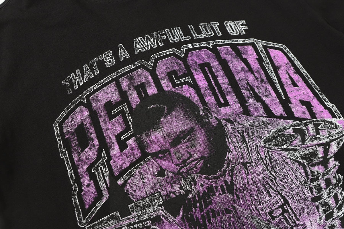 THAT'S A AWFUL LOT OF COUGH SYRUP Black Graphic Short-Sleeve T-Shirt ¡ª detail